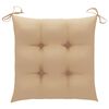 vidaXL Patio Chair Set of 6 Beige (cushion), Wood (chair frame)
