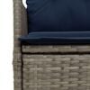 vidaXL Reclining Patio Sofa 2-Seater with Table Gray Poly Rattan