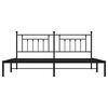 vidaXL Bed Frame Black Powder-Coated Steel Double Bed Frame