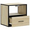 vidaXL Wall-mounted Bedside Cabinet Sonoma Oak Engineered wood, Metal