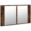 vidaXL LED Mirror Cabinet Smoked Oak Engineered Wood, Acrylic Medium