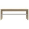 vidaXL Coffee Table White and Sonoma Oak Engineered Wood Small