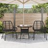 vidaXL Garden Chair Black PE rattan, powder-coated steel Medium