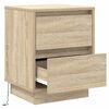 vidaXL Bedside Cabinet with Drawer Sonoma Oak 15.35 x 13.58 x 19.69 in
