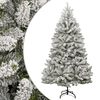 vidaXL Artificial Hinged Christmas Tree Green and white PVC, metal Large