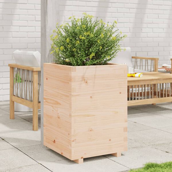 vidaXL Garden Planter Natural Wood Solid pine wood Medium Durable