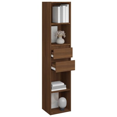 vidaXL Book Cabinet Brown Oak 14.2"x11.8"x67.3" Engineered Wood
