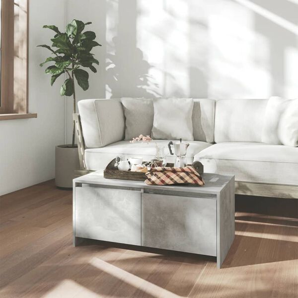 vidaXL Coffee Table Concrete grey Engineered wood 35.4 x 19.7 x 16.3 in