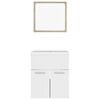 vidaXL Bathroom Furniture Set White and Sonoma Oak Engineered Wood, Ceramic