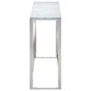 vidaXL Console Table Silver, White Stainless Steel, Tempered Glass