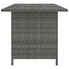 vidaXL Dining Table Grey PE rattan, Powder-Coated Steel Medium