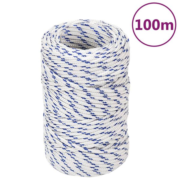 vidaXL Boat Rope White 0.08 " 328.1 ' Polypropylene