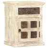 vidaXL Bedside Cabinet White Solid Mango Wood 15.7x11.8x19.7 in