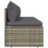 vidaXL 3-Seater Garden Sofa Grey Poly Rattan Large Adjustable Feet