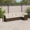 vidaXL Garden Sofa Set Brown, Cream PE rattan Large Storage