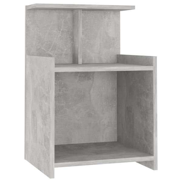 vidaXL Bed Cabinet Concrete grey Engineered wood 15.7 x 13.8 x 23.6 in