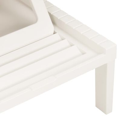 vidaXL Sun Lounger with Cushion Plastic White