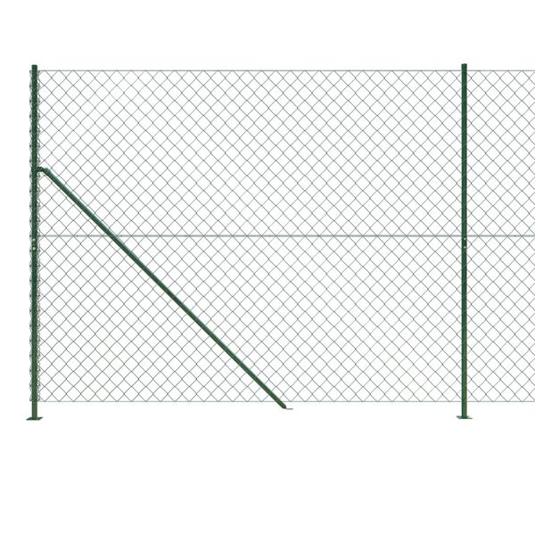 vidaXL Chain Link Fence with Flange Green 5.2x32.8'