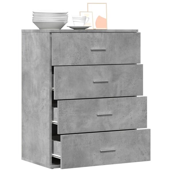 vidaXL Sideboard Concrete Grey Engineered Wood Medium Sideboard