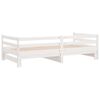 vidaXL Day Bed White Solid Pine Wood Adjustable Size Pull-Out Day Bed