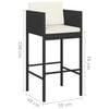 vidaXL Garden Bar Set Black PE rattan Standard Stackable