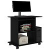 vidaXL Computer Desk Black Engineered Wood Compact Rollable