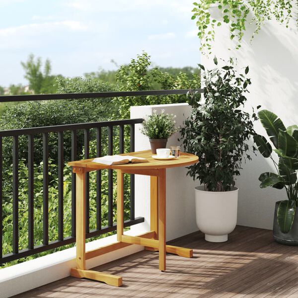 vidaXL Balcony Table Brown Solid Acacia wood Medium Foldable