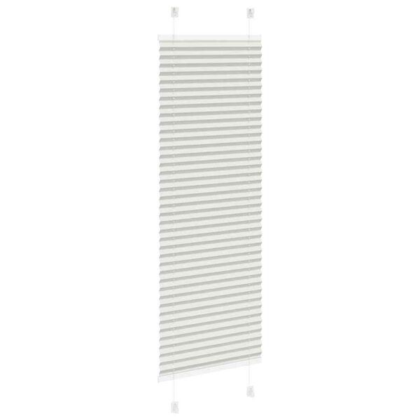vidaXL Pleated Blind Light grey 100% Polyester 39.4 x 39.4 in