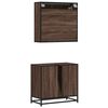 vidaXL Bathroom Furniture Set Brown Oak Engineered Wood, Metal Medium