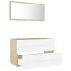 vidaXL Bathroom Furniture Set White and sonoma oak Engineered wood