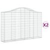 vidaXL Gabion Basket Set of 2 Silver Galvanized iron
