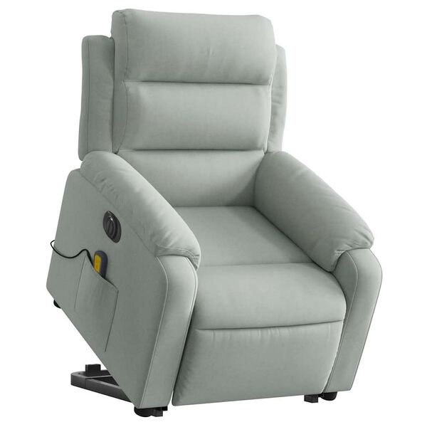 vidaXL Electric Stand Up Massage Recliner Chair Light grey