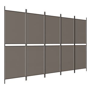vidaXL 5-Panel Room Divider Anthracite 98.4"x78.7" Fabric