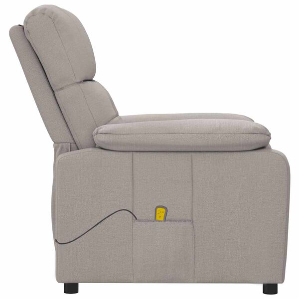 vidaXL Massage Recliner Taupe Fabric