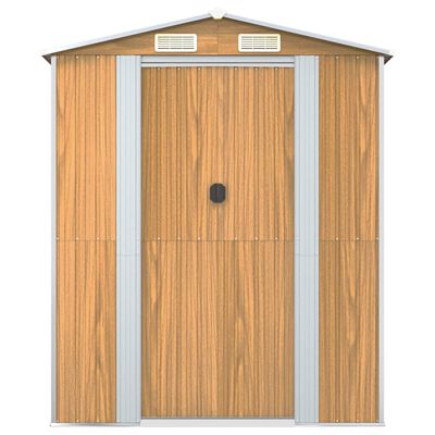 vidaXL Garden Shed Light Brown 75.6"x42.5"x87.8" Galvanized Steel