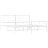 vidaXL Bed Frame White Powder-Coated Steel Super King Metal Bed