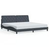 vidaXL Bed Frame with LED without Mattress Dark Gray 76"x79.9" Velvet