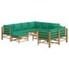 vidaXL Garden Lounge Set Green Bamboo Large Modular Garden Lounge Set