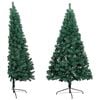 vidaXL Artificial Half Christmas Tree Green PVC, steel, plastic Medium