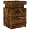 vidaXL Bedside Cabinet with LED Lights Smoked Oak 13.8"x15.4"x21.7"