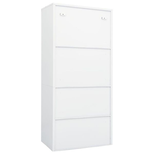 vidaXL Wardrobe White Steel Large Wardrobe Rectangular Modern