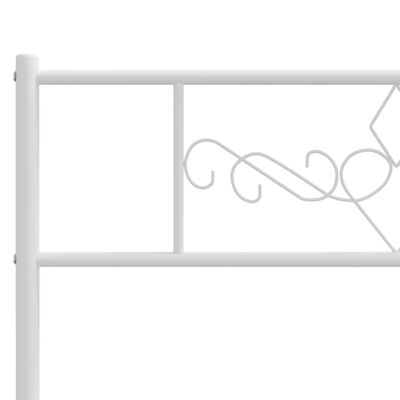 vidaXL Metal Bed Frame with Headboard White 72"x83.9"
