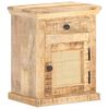 vidaXL Bed Cabinet Natural Wood Solid Mango Wood and Natural Cane Medium