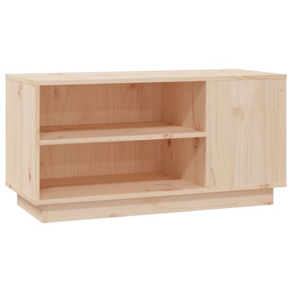 vidaXL TV Cabinet Natural Wood Solid Pine Wood Compact TV Cabinet