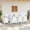 vidaXL Garden Dining Set 9 pcs White Polt rattan