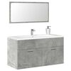 vidaXL Bathroom Cabinet With Mirror Concrete grey Engineered wood Medium