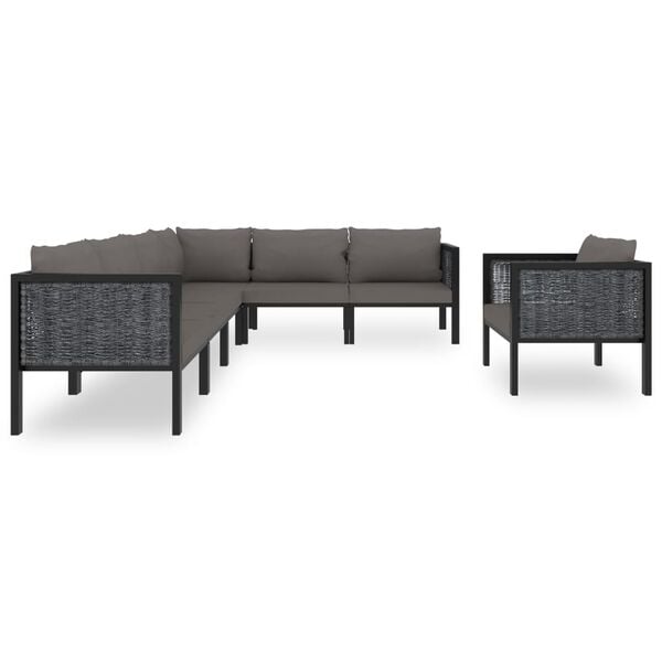 vidaXL Garden Lounge Set Gray Poly Rattan Large Modular Stylish