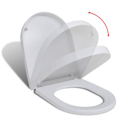 vidaXL Soft-close Toilet Seat with Quick-release Design White Square