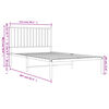 vidaXL Bed Frame Black Powder-Coated Steel Single Bed Frame