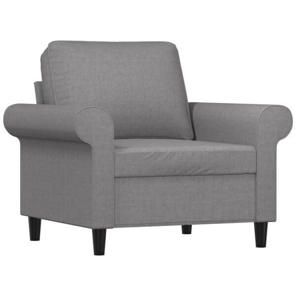 vidaXL Sofa Chair Light grey Polyester (fabric), metal, plywood
